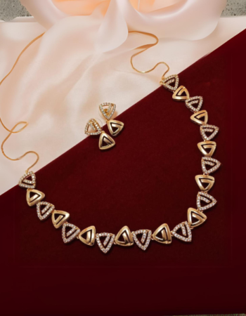 Rose Gold Choker Necklace and Earrings Set