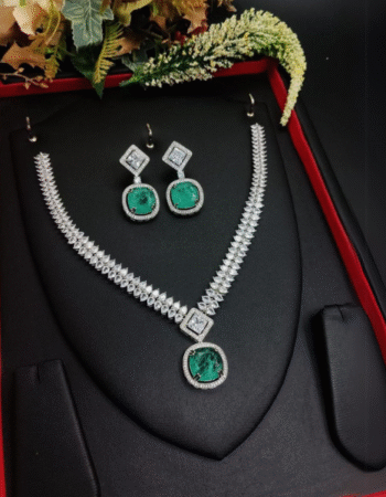 Glamorous Stone Necklace and Earring Set