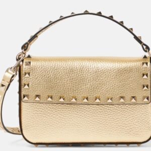 Mini metallic leather shoulder bag